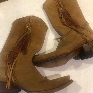 Lucchese Brown Leather Heeled Boots